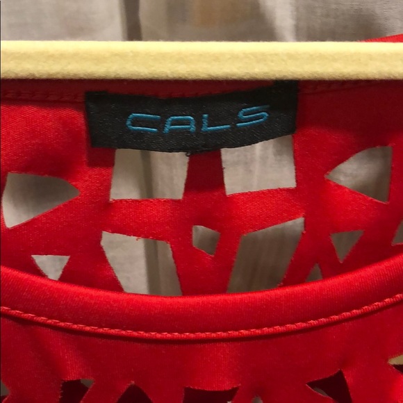 VALENTINES DAY Red laser cut fit and flare dress - Picture 4 of 4